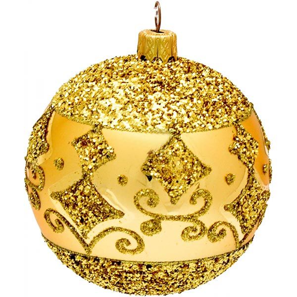 Шарик новогодний 2628 золото 80 мм