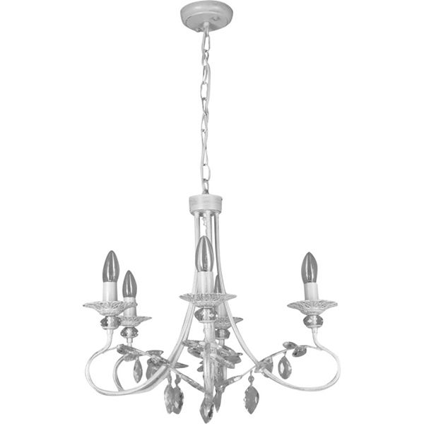 Люстра підвісна Strotskis Alexandria 60057/5 5x60 Вт E14 білий/срібний 