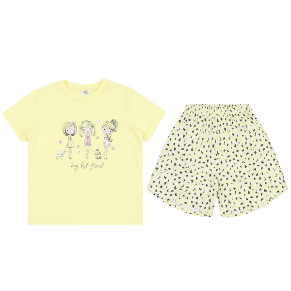 Піжама дитяча для дівчаток Funtime Girls р.110 жовтий/різнокольоровий 