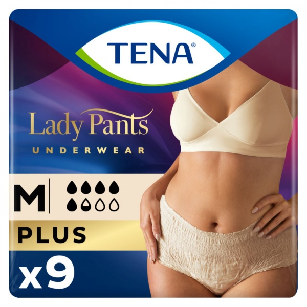 Трусы урологические для женщин Tena Lady Pants Plus Creme Medium 9 шт.