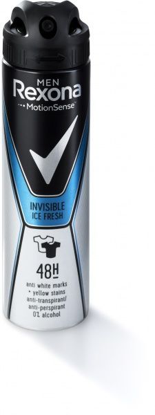 Антиперспирант для мужчин Rexona аерозоль Invisible ice проти білих слідів 150 мл