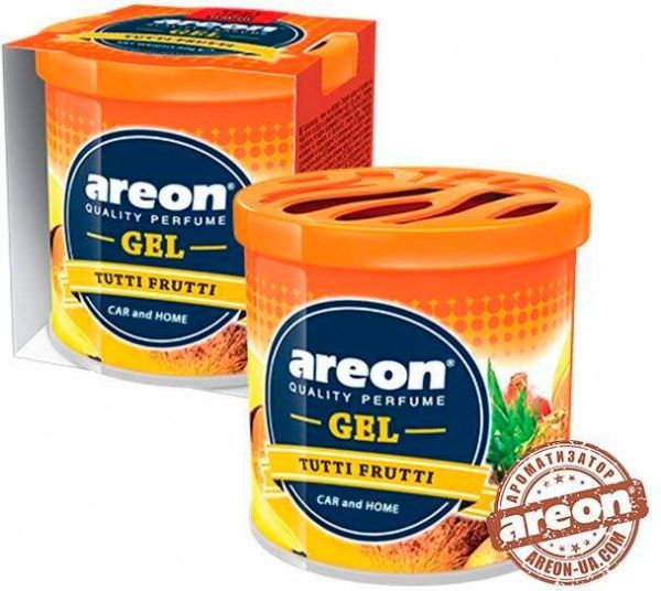Ароматизатор на панель приладів АРЕОН гель консерва Тутті Фрутті