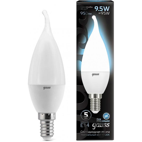 Лампа светодиодная Gauss Black 9,5 Вт CF37 матовая E14 4100 К 