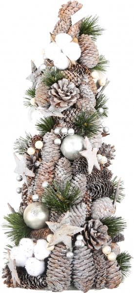 Искусственная елкаиз шишек и хвои 52 см зеленый 