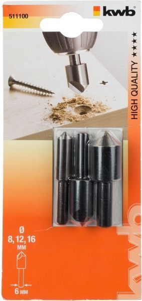 Набір зенківок по дереву KWB 3 шт. 511100