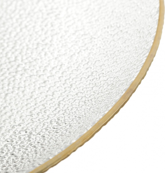 Блюдо Water 28 см прозоре із золотим обідком Dekor Cam 