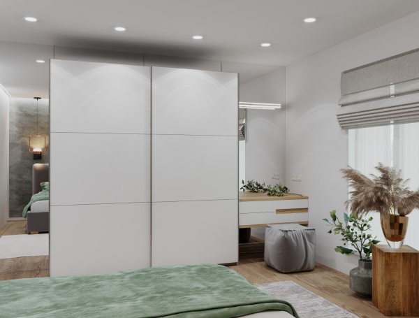 Двери для шкафа-купе Кайзер Альба Doros 2200x30x2350 мм белый ДСП