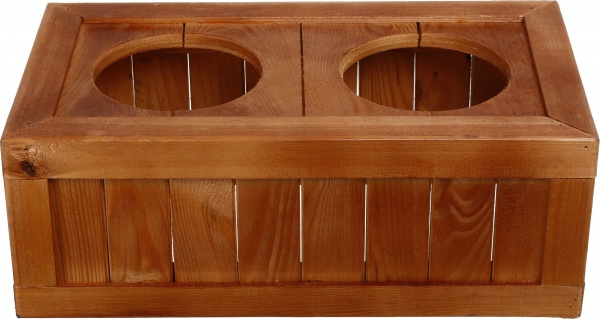 Підставка під миски сосна термо з відкидною кришкою коричневий