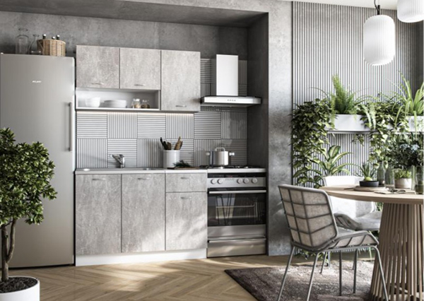 Кухня Грейд Алана ДСП 1,2м бетон/белый