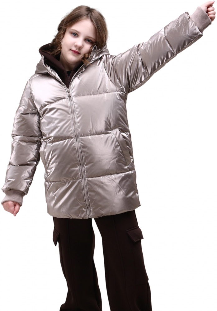 Куртка-пуховик для девочек HW р.128–134 серый COG2912303