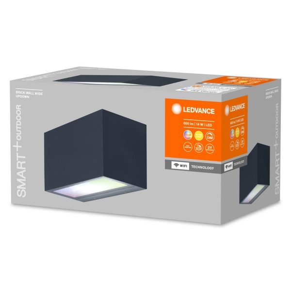 Підсвітка для сходів та фасаду Ledvance Smart Wifi Brick Wide RGBW ІР44 14 Вт чорний AC309430055 