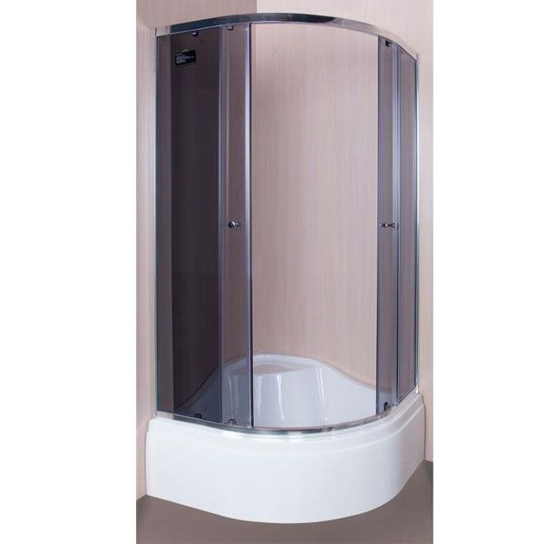 Душова кабіна Korra K-621 900x900x2000 профіль хром, скло графіт