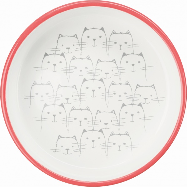 Миска Trixie для котів коротконосих порід коралова/біла 15 см 0.3л (24771)