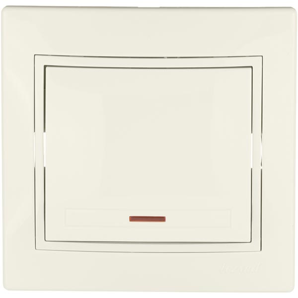 Выключатель одноклавишный Lezard Mira с подсветкой 10 А 250В IP20 кремовый