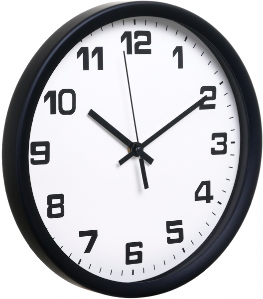 Часы настенные 30 см черные 577A2
