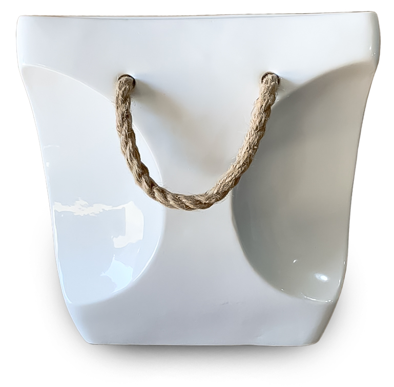 Ваза керамическая Наша Кераміка Сумка 24 см белая