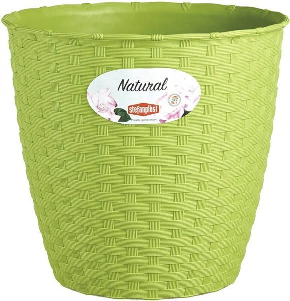 Вазон пластиковый Stefanplast Natural круглый 1,1л светло-зеленый (73457) 