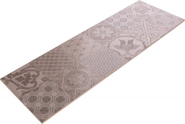 Плитка Allore Group Porto Vetro Grey W\DEC M 25х75 NR Glossy 1 