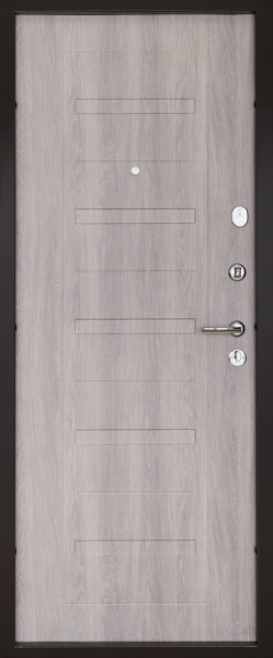 Двері вхідні Abwehr АМ-54 086П (V) Avers+Kale НЧ тік / дуб немо срібний 2050х860 мм праві