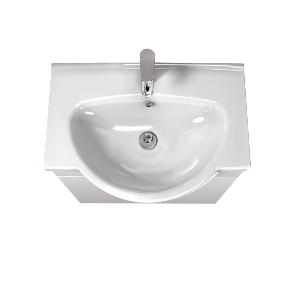 Тумба напольная Мойдодыр Tetris White 65 с умывальником Freja 65 белая