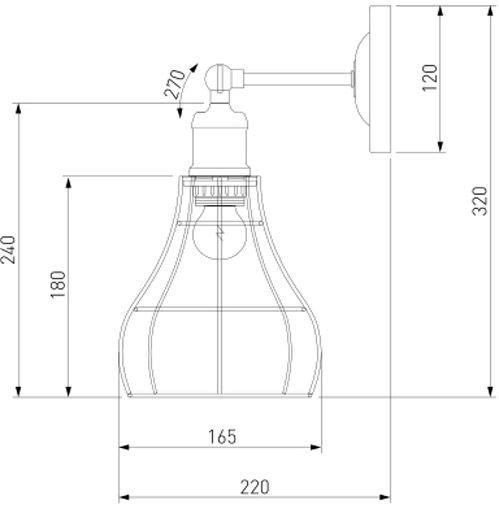 Бра Strotskis Denver 1x40 Вт E27 чорний 50062/1 