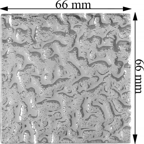 Плитка Grand Kerama Тако скло моно платина рифлене 6,6x6,6 