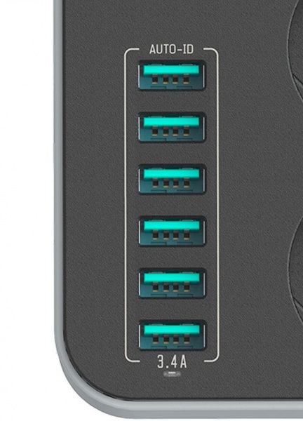 Сетевой фильтр СolorWay с заземлением 3 гн. черный 1,8 м CW-CHE36B 