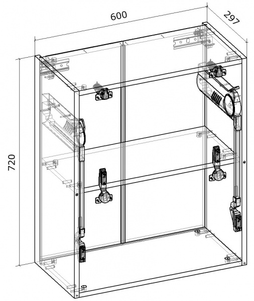 Шкаф верхний Грейд с подъемником (ТОП) 600x720x300 мм белый 