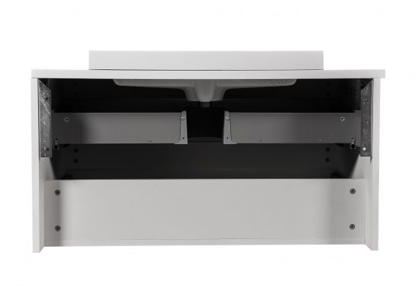 Тумба подвесная Aqua Rodos Vista белый глянец со столешницей 90 см и умывальником Bar 60 см