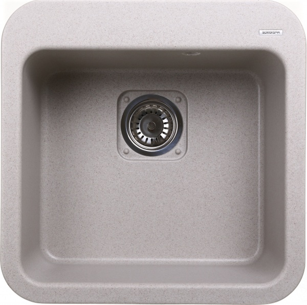 Мойка для кухни ScandiSPA Cube 500 бежевая с сифоном 