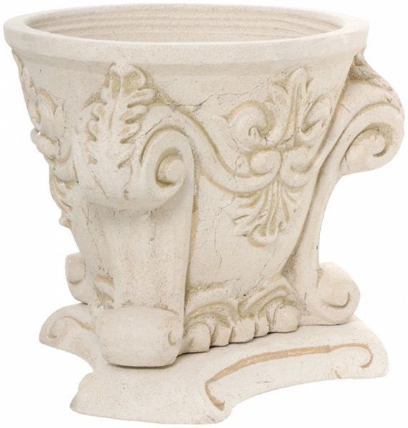 Горщик шамотний Француз 120 круглий 24,4л кремовий 