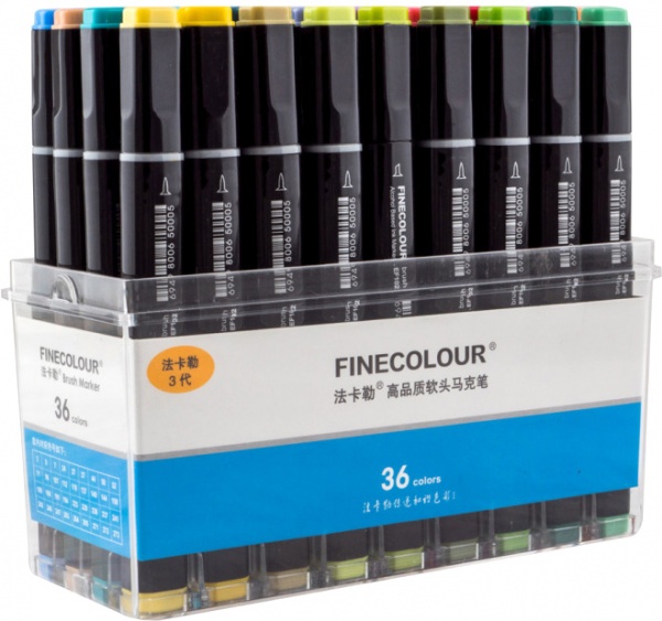 Набор двусторонних маркеров FINECOLOUR Brush 36 цветов EF102-TB36 разноцветный 