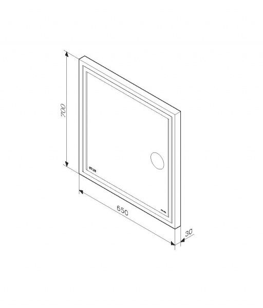 Зеркало AM.PM с контурной Led-подсветкой с часами и косметическим зеркалом 65 см M91AMOX0653WG38 