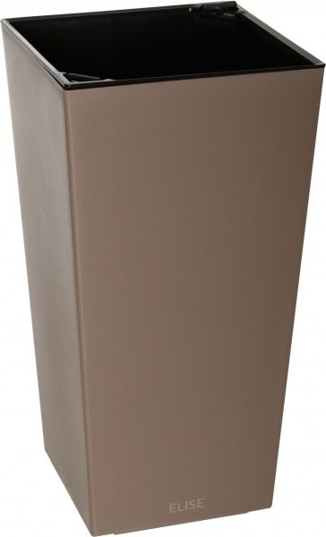 Горшок пластиковый Plastkon ELISE матовый квадратный 28,8л коричневый 