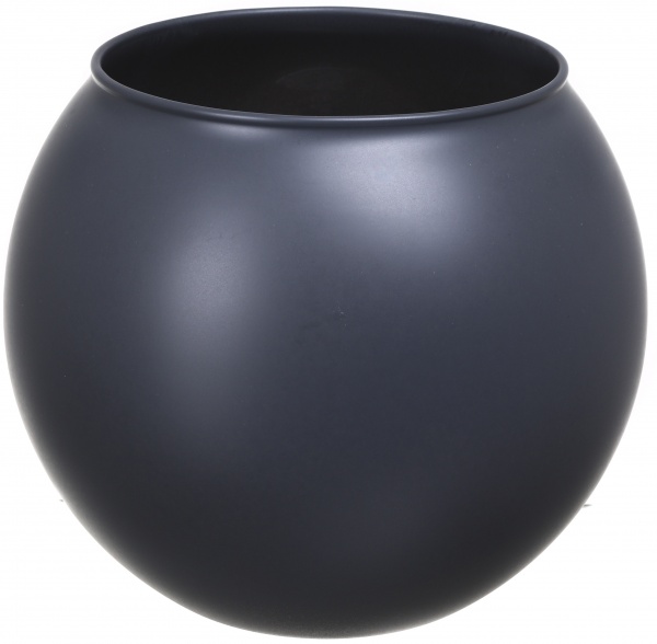 Ваза стеклянная Soft шар 16 см серая 