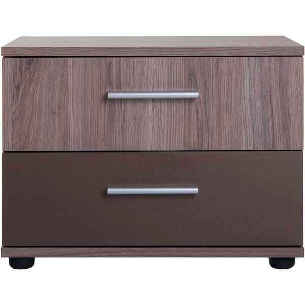 Тумба прикроватная 2s Джульетта бронза/дуб арканзас темный