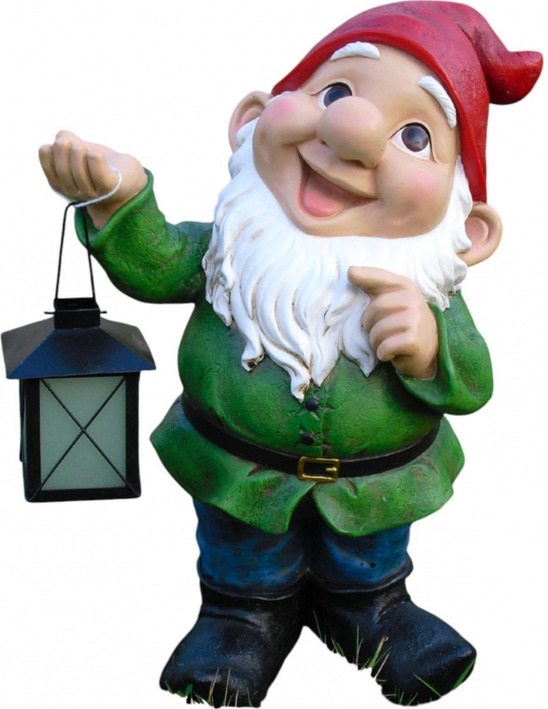 Фигурка декоративная Гном с фонарем 26х17х36 см