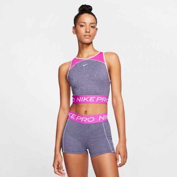 Майка Nike W NK DRY TANK CROP SPACE DYE CJ3646-424 M сірий