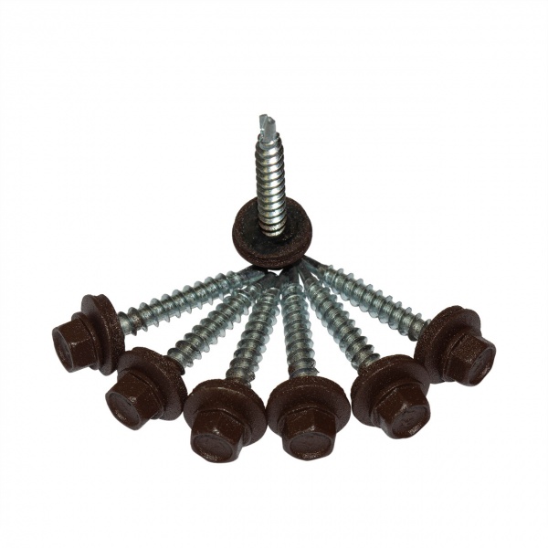 Саморез кровельный по дереву 4,8x35 мм шоколад RAL 8017