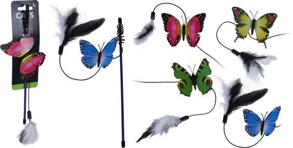 Игрушка для котов на палочке 25 см в ассортименте