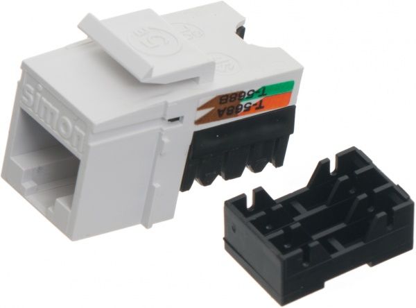 Розетка комп'ютерна + телефонна Simon 10 білий CJ545U