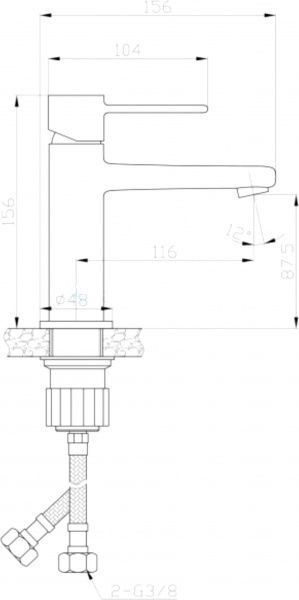 Смеситель для умывальника Invena Glamour BU-02-009