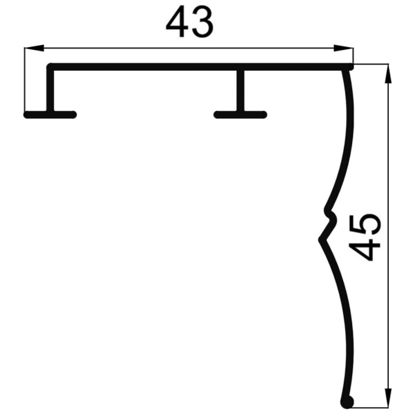 Карниз АЛЮПРО стандартний подвійний укомплектований 350 см чорний хром 