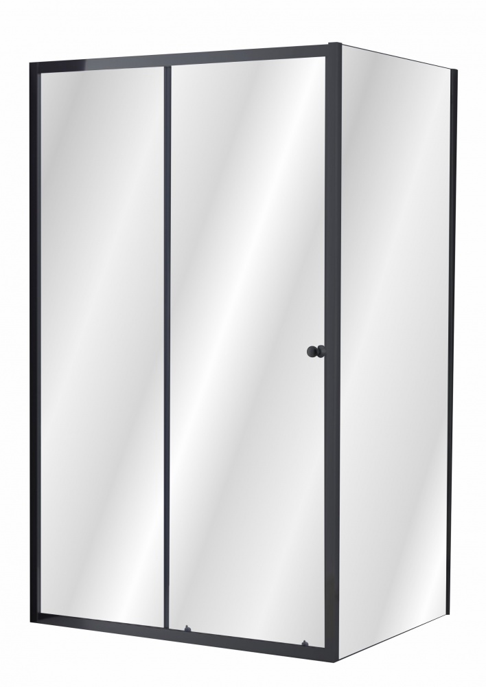 Душевое ограждение Imprese VALTICE New прямоугольная 120*80*190см, раздвиж двери, профиль черный мат, стекло прозрачное