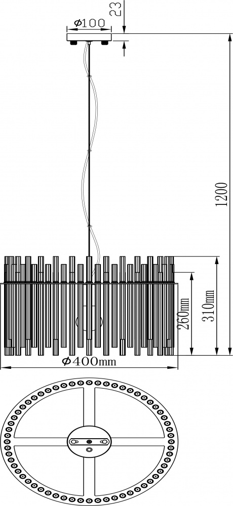 Люстра подвесная Sensio Broadway 1x40 Вт E27 черный ALB-P00398-E