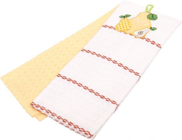 Набір рушників кухонних Груша 2 шт. 45x70 см білий із жовтим Home Line 