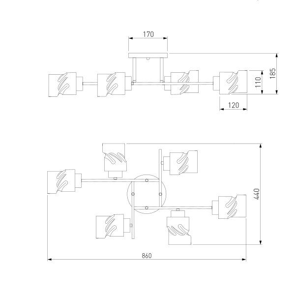 Люстра потолочная Hilari 6x40 Вт E27 черный жемчуг 30165/6 