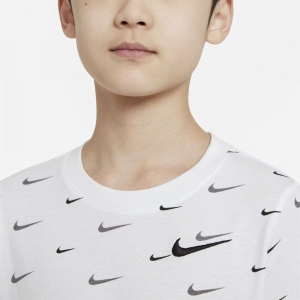 Футболка Nike B NSW TEE SWOOSH AOP DC7530-100 XS білий