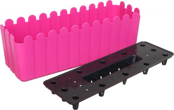 Ящик балконный Алеана со вставкой 49x16,5 см прямоугольный темно-розовый 