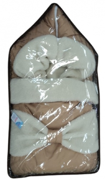 Конверт для новорожденных унисекс К405 р.56-62 бежевый 